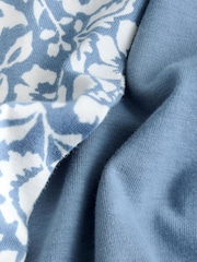 Blue Floral Cotton Short Set Pyjamas - Image 9 of 9