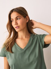 Khaki Green Palm Short Pyjamas Set - Image 5 of 9