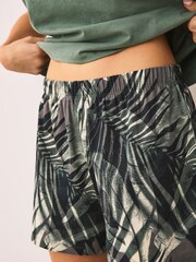 Khaki Green Palm Short Pyjamas Set - Image 6 of 9
