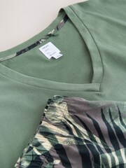 Khaki Green Palm Short Pyjamas Set - Image 9 of 9