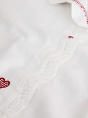 لون محايد برسمة قلب - طقم بيجاما شورت أزرار - صورة 10 من 10