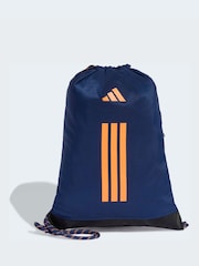 adidas Blue 3 Stripe Gymsack - Image 1 of 4