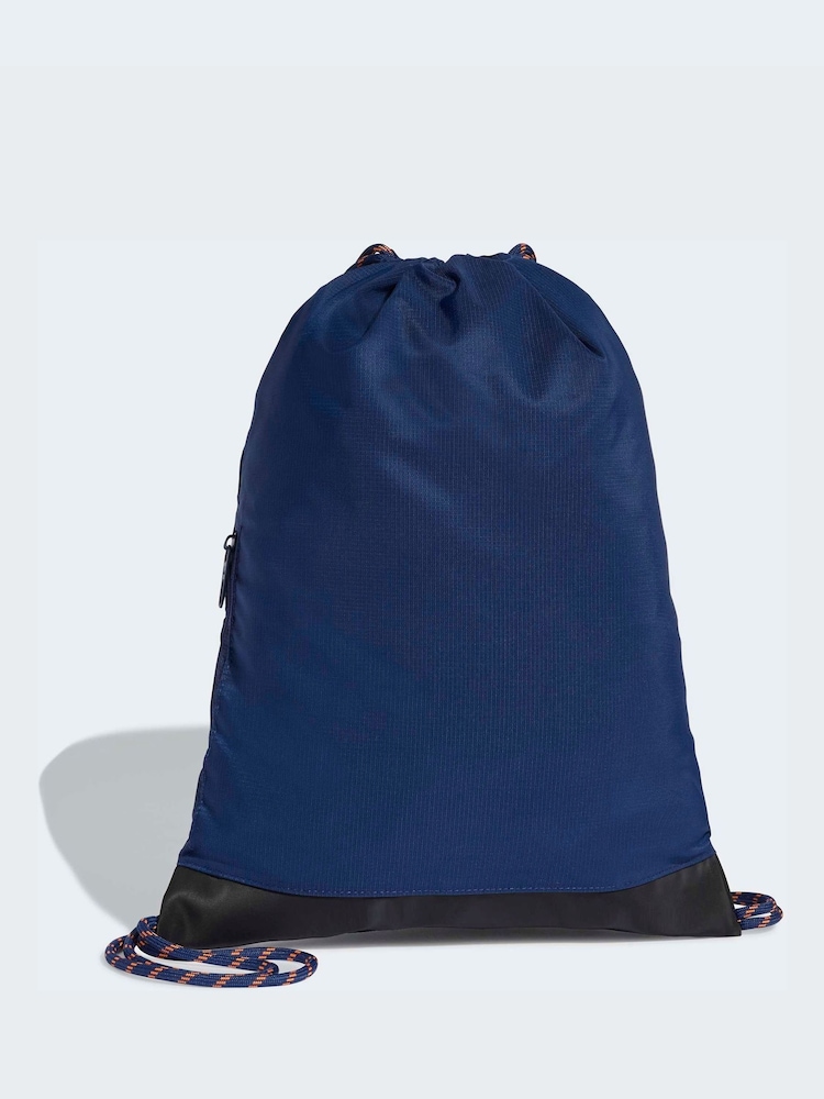 adidas Blue 3 Stripe Gymsack - Image 2 of 4