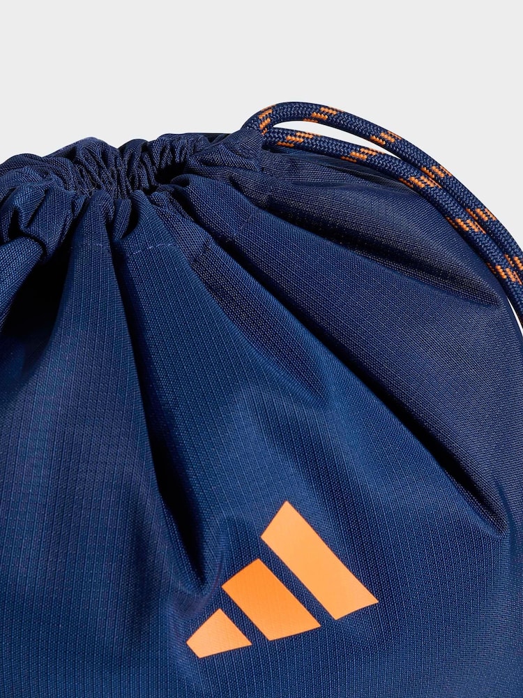 adidas Blue 3 Stripe Gymsack - Image 4 of 4