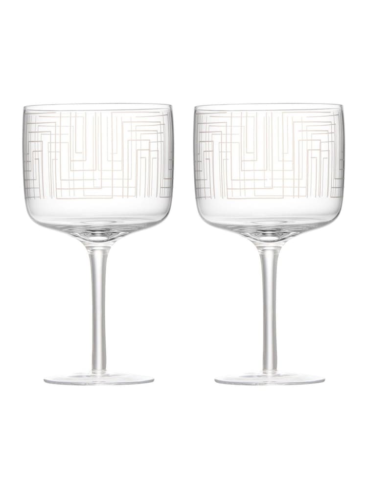 Anton Studio Designs Set of 2 Clear Maze Gin Glasses - Image 2 of 5