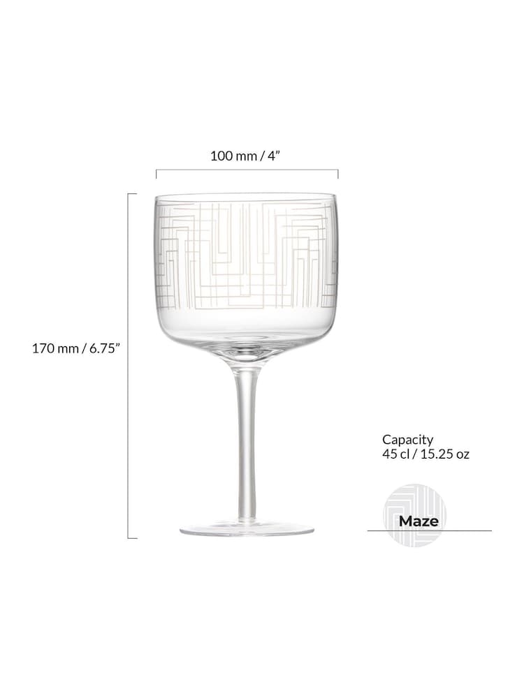 Anton Studio Designs Set of 2 Clear Maze Gin Glasses - Image 5 of 5