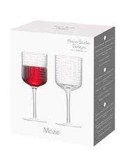 Anton Studio Designs Set of 2 Clear Maze Wine Glasses - Image 4 of 7