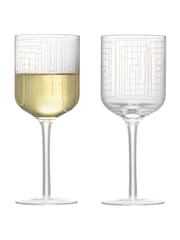 Anton Studio Designs Set of 2 Clear Maze Wine Glasses - Image 6 of 7