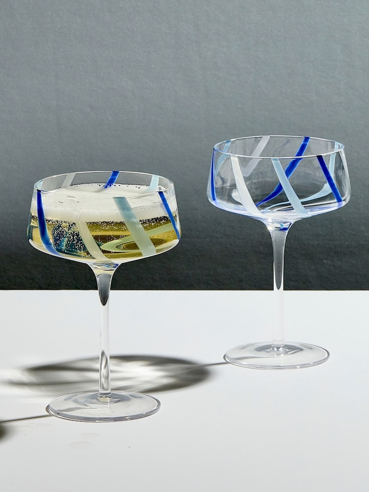 Anton Studio Designs Set of 2 Azure Rio Champagne Saucers - Image 1 of 5