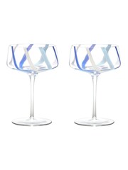 Anton Studio Designs Set of 2 Azure Rio Champagne Saucers - Image 2 of 5