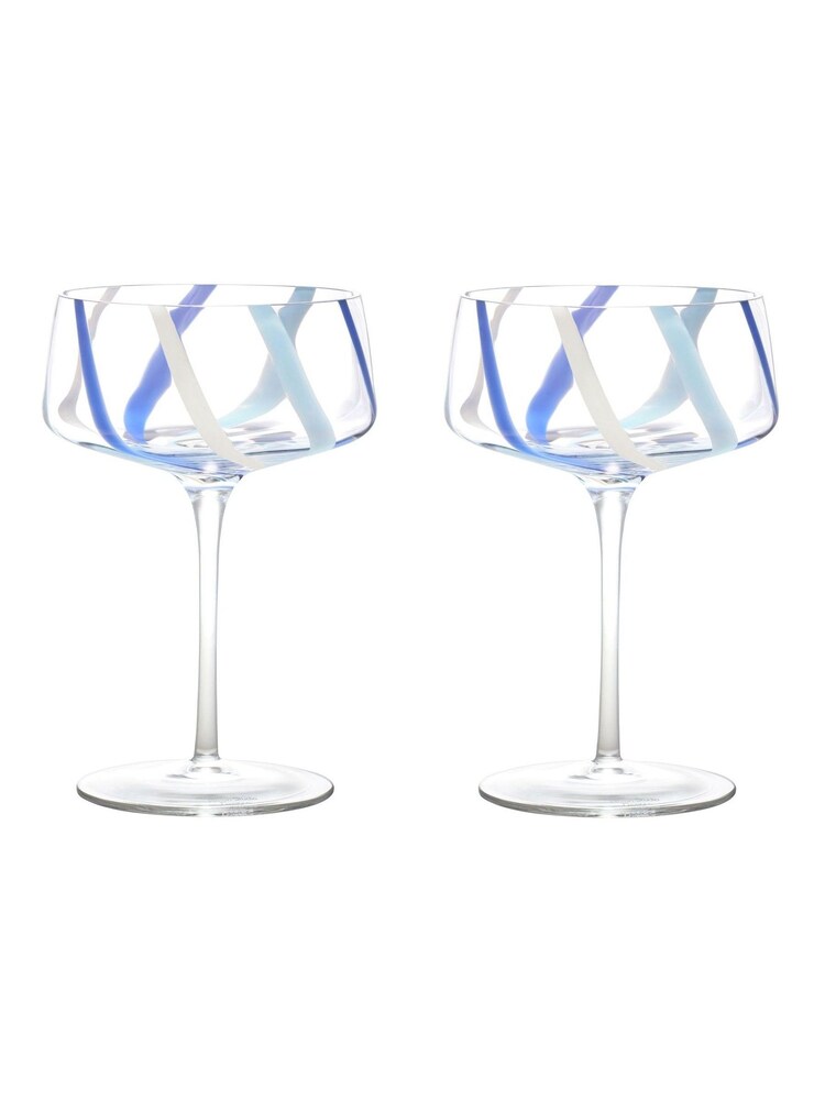 Anton Studio Designs Set of 2 Azure Rio Champagne Saucers - Image 2 of 5