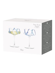 Anton Studio Designs Set of 2 Azure Rio Champagne Saucers - Image 3 of 5
