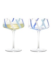 Anton Studio Designs Set of 2 Azure Rio Champagne Saucers - Image 4 of 5