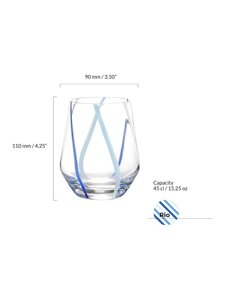 Anton Studio Designs Azure Set of 2 Rio DOF Tumblers Azure - Image 6 of 6 Anton Studio Designs Azure Set of 2 Rio DOF Tumblers Azure - Image 6 of 6