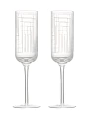Anton Studio Designs Set of 2 Clear Maze Champagne Flutes - Image 2 of 5