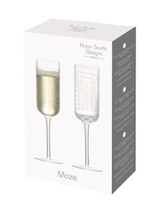 Anton Studio Designs Set of 2 Clear Maze Champagne Flutes - Image 3 of 5