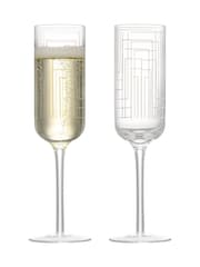 Anton Studio Designs Set of 2 Clear Maze Champagne Flutes - Image 4 of 5