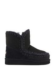 Negro/negro - Mou Eskimo 18 Sheepskin Lined Suede Boots - Imagen 1 de 5