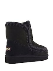 Negro/negro - Mou Eskimo 18 Sheepskin Lined Suede Boots - Imagen 3 de 5