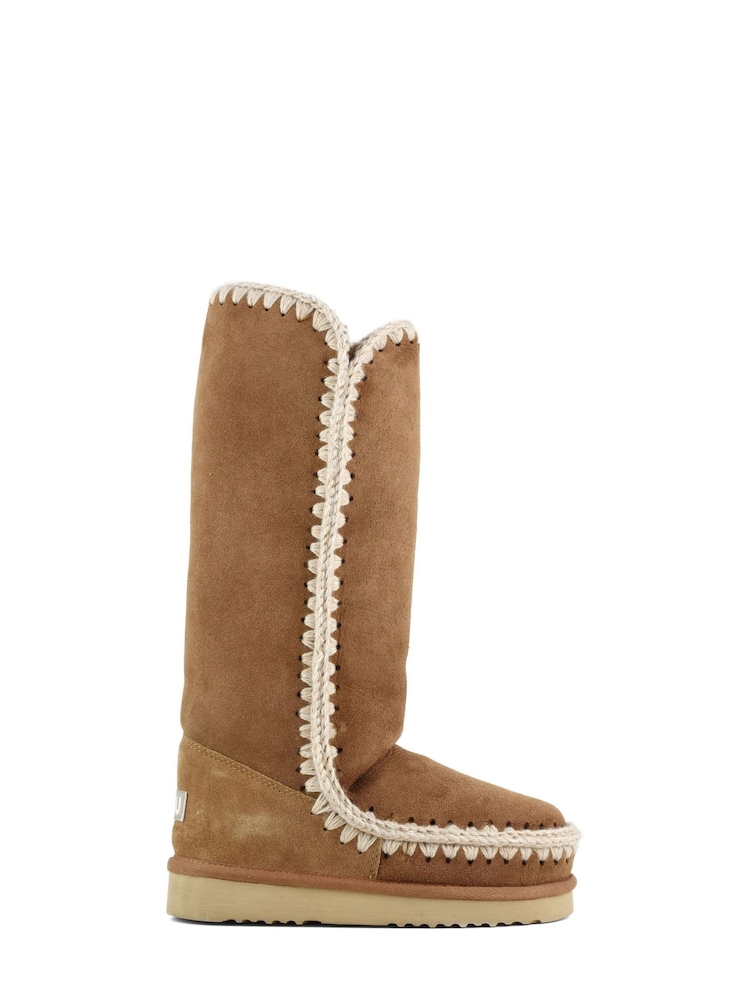Mou Brown Eskimo 40 Sheepskin Lined Suede Knee High Boots - Image 1 of 5 Mou Brown Eskimo 40 Sheepskin Lined Suede Knee High Boots - Image 1 of 5