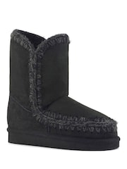 Negro/negro - Mou Eskimo 24 Sheepskin Lined Suede Boots - Imagen 2 de 5