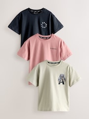 smALLSAINTS Multi Graphic Boys Crew Neck T-Shirts 3 Pack - Image 1 of 7