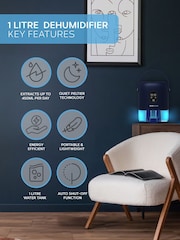 MONHOUSE Navy Premium Damp Absorber 1000ml Dehumidifier - Image 2 of 7