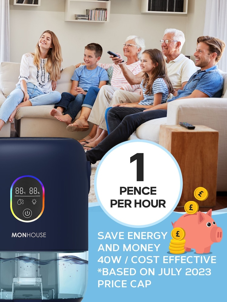 MONHOUSE Navy Premium Damp Absorber 1000ml Dehumidifier - Image 7 of 7