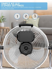 Air Pro White 14" Floor Fan with Powerful Air Cooling & Circulating - Image 4 of 7