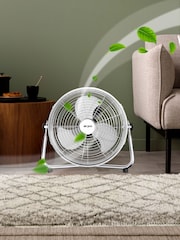 Air Pro White 14" Floor Fan with Powerful Air Cooling & Circulating - Image 6 of 7