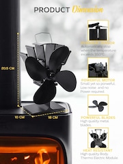 MONHOUSE Black Heat Powered Stove Fan 4 Aluminum Blade - Image 3 of 7