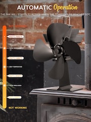 MONHOUSE Black Heat Powered Stove Fan 4 Aluminum Blade - Image 4 of 7