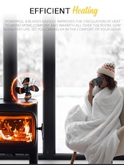 MONHOUSE Black Heat Powered Stove Fan 4 Aluminum Blade - Image 5 of 7