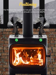 MONHOUSE Black Heat Powered Stove Fan 4 Aluminum Blade - Image 6 of 7