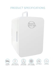 Body Escape White Mini Fridge with Glass Door 10 Litre - Image 2 of 8