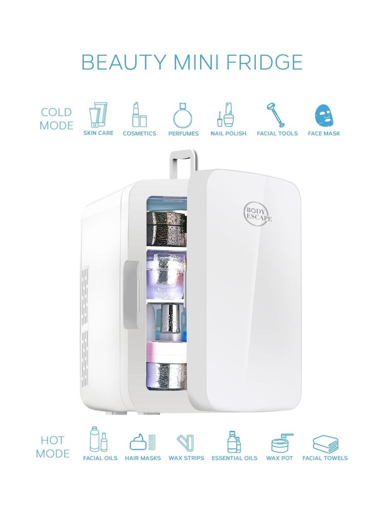 Body Escape White Mini Fridge with Glass Door 10 Litre - Image 8 of 8