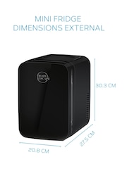 Body Escape Black Mini Fridge With Glass Door 6 Litre - Image 3 of 8