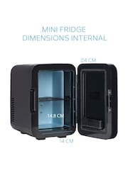 Body Escape Black Mini Fridge With Glass Door 6 Litre - Image 4 of 8