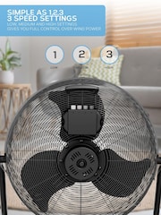 Air Pro Black 20" Floor Fan with Powerful Air Cooling & Circulating - Image 4 of 7