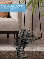 Air Pro Black 20" Floor Fan with Powerful Air Cooling & Circulating - Image 5 of 7