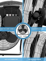 Air Pro Black 20" Floor Fan with Powerful Air Cooling & Circulating - Image 7 of 7