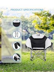 Get Fit Grey Moon Premium Outdoor Folding Camping Chair - Image 3 of 7