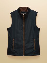 Joules Farnham Navy Blue Padded Fleece Lined Gilet - Image 11 of 11