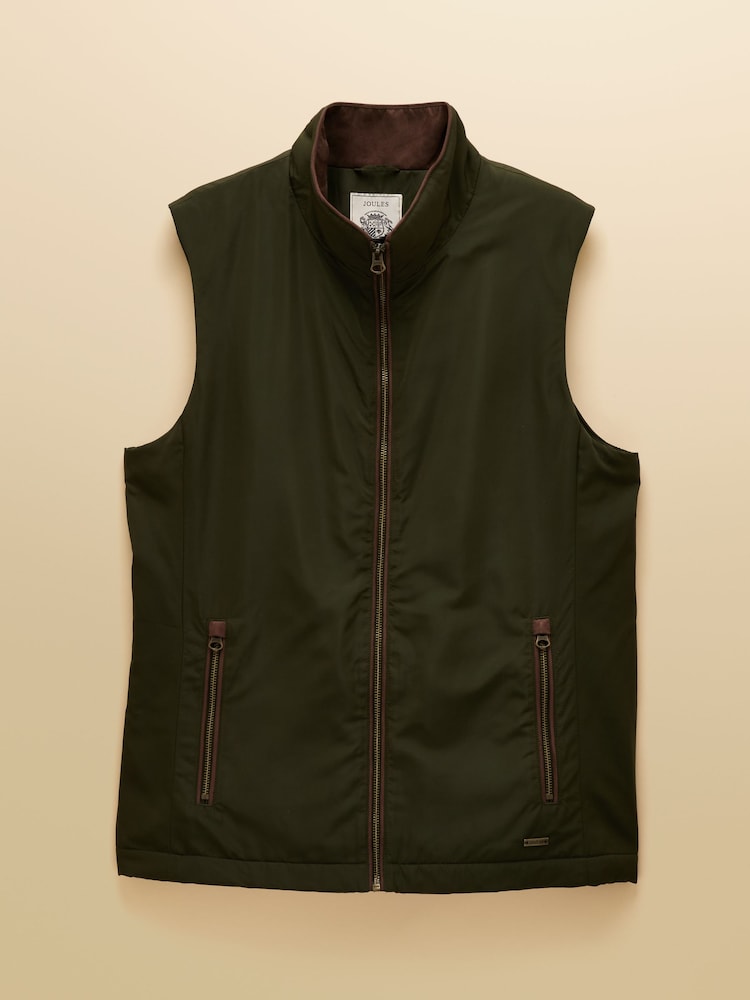 Joules Farnham Khaki Green Padded Fleece Lined Gilet - Image 11 of 11