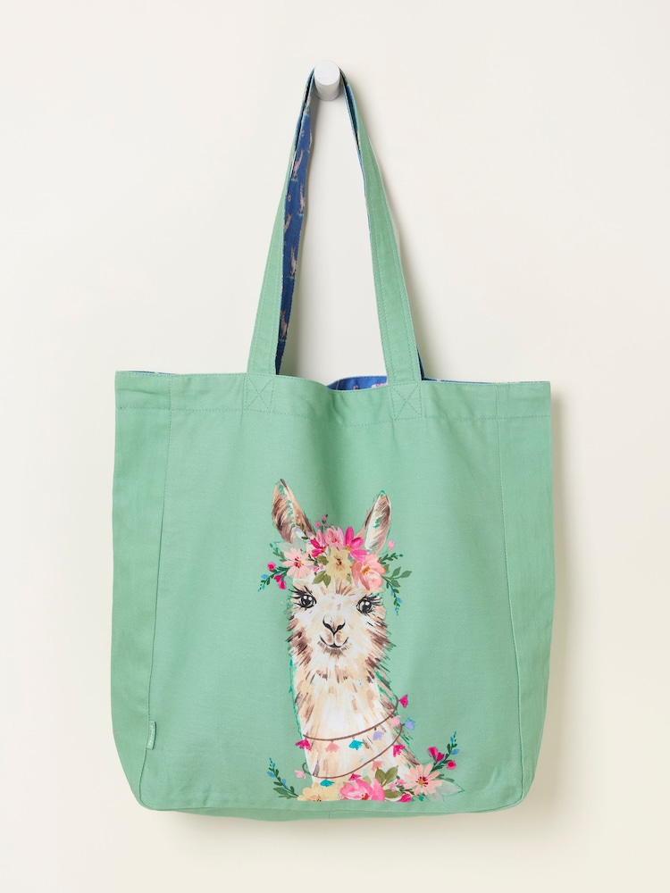 FatFace Multi Llama Reversible Tote Bag - Image 1 of 2