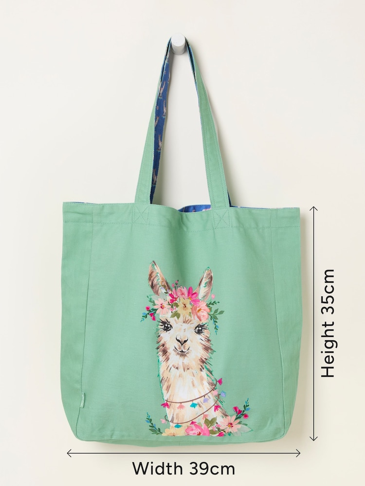 FatFace Multi Llama Reversible Tote Bag - Image 4 of 4