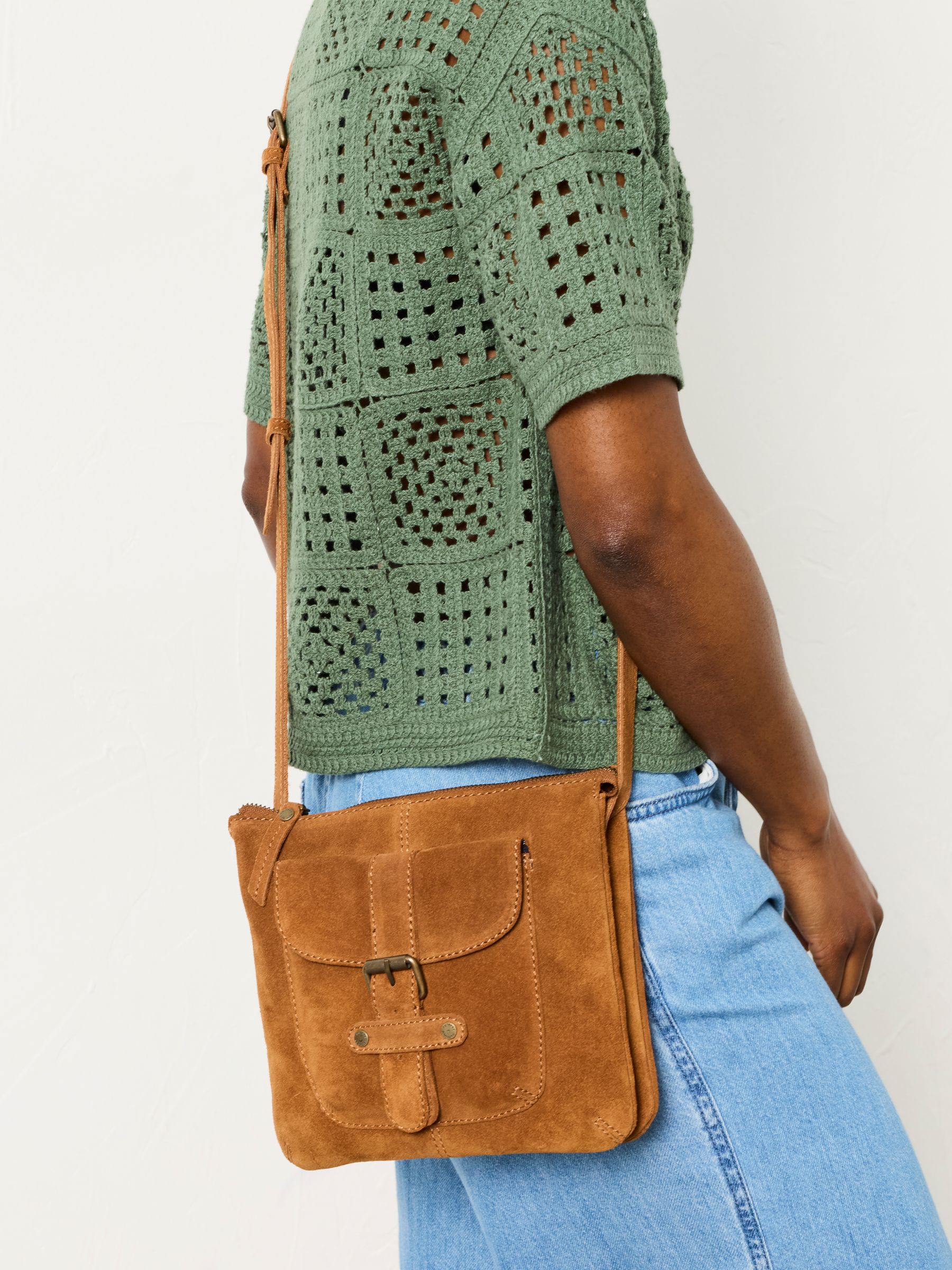 Fat Face Women's Crossbody Bag - Suede - Brown
