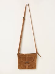 FatFace Libby Tan Brown Suede Crossbody Bag - Image 2 of 3