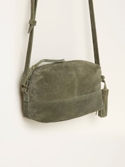 FatFace Green Suede Camera Bag - Image 3 of 3