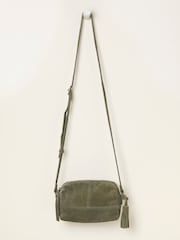 FatFace Green Suede Camera Bag - Image 4 of 5
